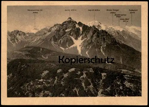 ALTE POSTKARTE AUSBLICK VOM PATSCHERKOFEL-GIPFEL GEGEN SERLES HABICHT UND STUBAIER GLETSCHER Ansichtskarte postcard cpa