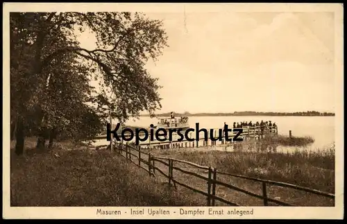 ALTE POSTKARTE MASUREN INSEL UPALTEN DAMPFER ERNST ANLEGEND Upalty Schiff steam ship AK Ansichtskarte cpa postcard