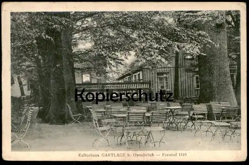 ALTE POSTKARTE KAFFEEHAUS GARTLAGE BEI OSNABRÜCK FERNRUF 1196 CAFE eiche oak tree Ansichtskarte AK cpa postcard