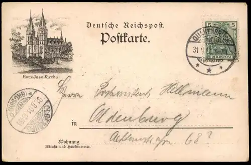 ALTE LITHO POSTKARTE 48. DEUTSCHE KATHOLIKENVERSAMMLUNG IN OSNABRÜCK 1901 25.-29. AUGUST Ansichtskarte AK cpa postcard