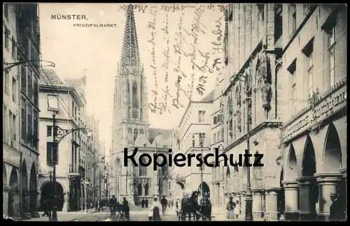 ALTE POSTKARTE MÜNSTER PRINZIPALMARKT Buchhandlung AK Ansichtskarte cpa postcard