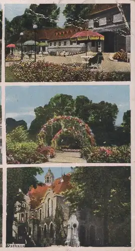 ALTE POSTKARTE SOLBAD MELLE 1942 RATHAUS WEBERHAUS RATHAUS BAD SCHWIMMBAD PANORAMA AK Ansichtskarte cpa postcard