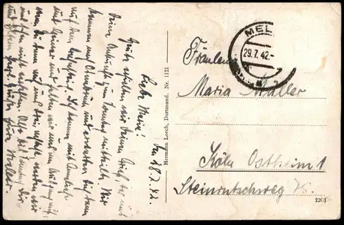 ALTE POSTKARTE SOLBAD MELLE 1942 RATHAUS WEBERHAUS RATHAUS BAD SCHWIMMBAD PANORAMA AK Ansichtskarte cpa postcard