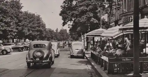 ALTE POSTKARTE DÜSSELDORF KÖNIGSALLEE Autos Auto car Borgward Volvo AK Ansichtskarte cpa postcard