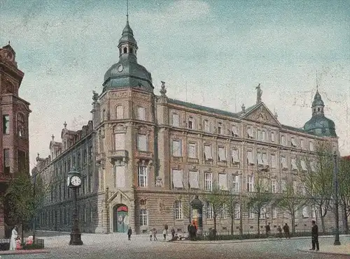 ALTE POSTKARTE MANNHEIM GROSSHERZOGLICHES BEZIRKSAMT Uhr Standuhr clock horloge AK Ansichtskarte postcard cpa