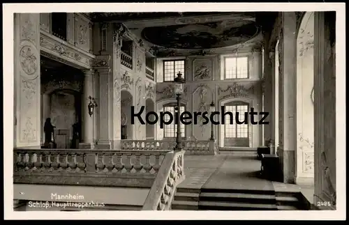 ALTE POSTKARTE MANNHEIM SCHLOSS HAUPTTREPPENHAUS Schlossmuseum Treppe Treppenhaus castle chateau Ansichtskarte postcard
