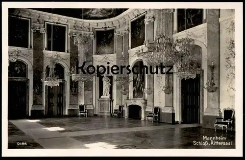 ALTE POSTKARTE MANNHEIM SCHLOSS SCHLOSSMUSEUM RITTERSAAL Saal castle chateau AK Ansichtskarte postcard cpa