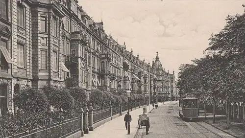 ALTE POSTKARTE MANNHEIM FRIEDRICHSRING KARREN STRASSENBAHN TRAM tramway AK Ansichtskarte postcard cpa