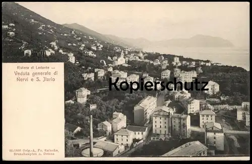 ALTE POSTKARTE RIVIERA DI LEVANTE VEDUTA GENERALE DI NERVI E S. ILARIO Ansichtskarte AK cpa postcard