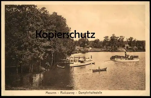 ALTE POSTKARTE MASUREN RUDCZANNY DAMPFERHALTESTELLE Dampfer Schiff Ruciane-Nida cpa postcard AK Ansichtskarte