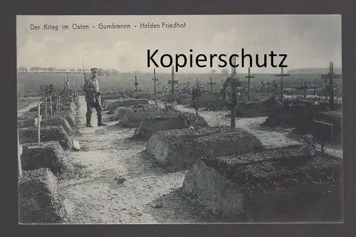 ALTE POSTKARTE DER KRIEG IM OSTEN GUMBINNEN HELDEN FRIEDHOF OSTPREUSSEN GUSSEW GOESEV RUSSIA postcard AK Ansichtskarte