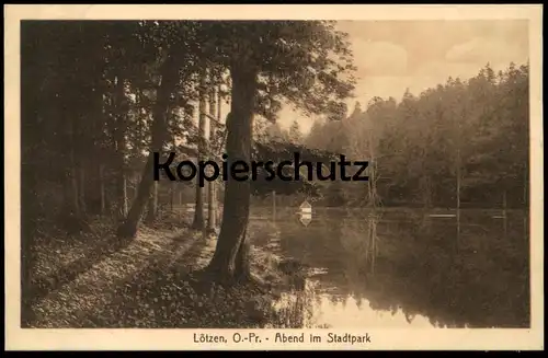 ALTE POSTKARTE LÖTZEN OSTPREUSSEN ABEND IM STADTPARK Gizycko Polen Polska cpa postcard AK Ansichtskarte
