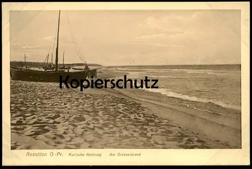 ALTE POSTKARTE ROSSITTEN OSTPREUSSEN KURISCHE NEHRUNG AM OSTSEESTRAND cpa postcard AK Ansichtskarte