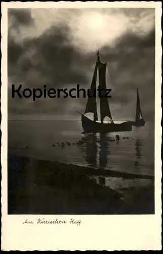 ALTE POSTKARTE AM KURISCHEN HAFF ABEND BOOT KURISCHE NEHRUNG Poland Polska cpa postcard AK Ansichtskarte