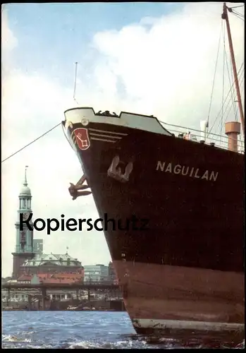 ÄLTERE POSTKARTE HAMBURG MICHEL & SCHIFF NAGUILAN MIT WAPPEN VON BREMEN Frachtschiff cargo ship bateau Ansichtskarte