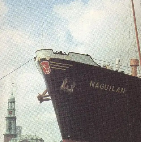 ÄLTERE POSTKARTE HAMBURG MICHEL & SCHIFF NAGUILAN MIT WAPPEN VON BREMEN Frachtschiff cargo ship bateau Ansichtskarte