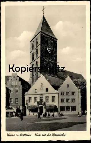 ALTE POSTKARTE RHEINE IN WESTFALEN BLICK AUF DIE PFARRKIRCHE Kirche church cpa postcard Ansichtskarte AK