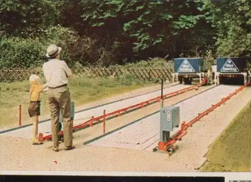 ÄLTERE POSTKARTE LÖWENPARK GRAF WESTERHOLT GELSENKIRCHEN-BUER LÖWENBABY Kegeln Kegelbahn ninepins postcard cpa postcard