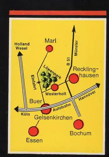 ÄLTERE POSTKARTE LÖWENPARK GRAF WESTERHOLT GELSENKIRCHEN-BUER LÖWENBABY Kegeln Kegelbahn ninepins postcard cpa postcard