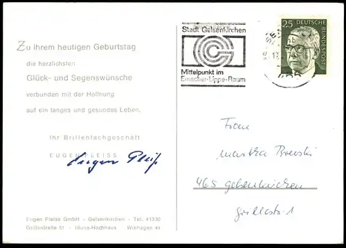 ÄLTERE POSTKARTE GELSENKIRCHEN ANNO 1890 BRILLENFACHGESCHÄFT EUGEN PLEISS IDUNA-HOCHHAUS AK Ansichtskarte postcard cpa