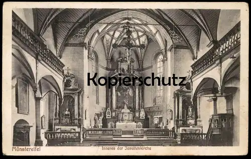 ALTE POSTKARTE BAD MÜNSTEREIFEL INNERES DER JESUITENKIRCHE KIRCHE INNENANSICHT AK Ansichtskarte postcard cpa