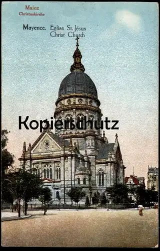 ALTE POSTKARTE MAINZ CHRISTUSKIRCHE MAYENCE EGLISE ST. JÉSUS CHRIST CHURCH cpa AK Ansichtskarte postcard