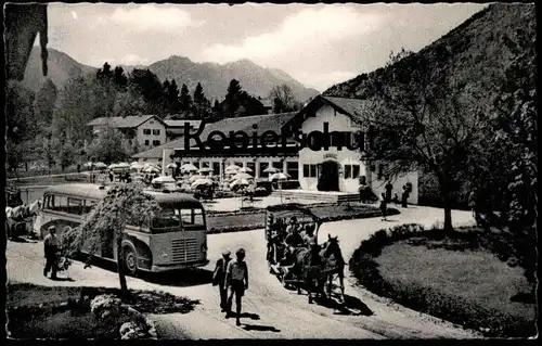 ALTE POSTKARTE RUHPOLDING BAYER ALPEN 690 M KURHAUS BUS OMNISBUS KUTSCHE Pferdekutsche Ansichtskarte AK cpa postcard