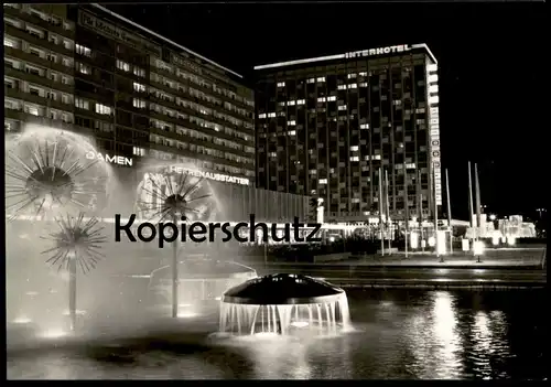 ALTE POSTKARTE DRESDEN PRAGER STRASSE MIT INTERHOTEL NEWA Wasserspiele Brunnen fontaine fountain Ansichtskarte postcard