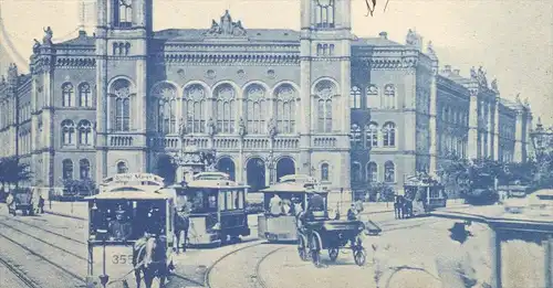 ALTE POSTKARTE BERLIN CRIMINAL-GERICHT MOABIT PFERDEBAHN 355 Strassenbahn Spittelmarkt Kriminalgericht tram tramway cpa