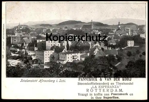 ALTE POSTKARTE TOTALANSICHT HIRSCHBERG IN SCHLESIEN AK Ansichtskarte postcard cpa