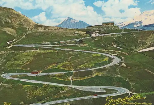 ÄLTERE POSTKARTE GROSSGLOCKNER HOCHALPENSTRASSE FUSCHER TÖRL MIT NORDRAMPE AUFFAHRT Bus cpa postcard Ak Ansichtskarte