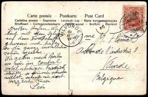 ALTE POSTKARTE HAMBURG REESENDAMMBRÜCKE JUNGFERNSTIEG ALSTER-ARKADEN 1906 Ansichtskarte postcard AK cpa