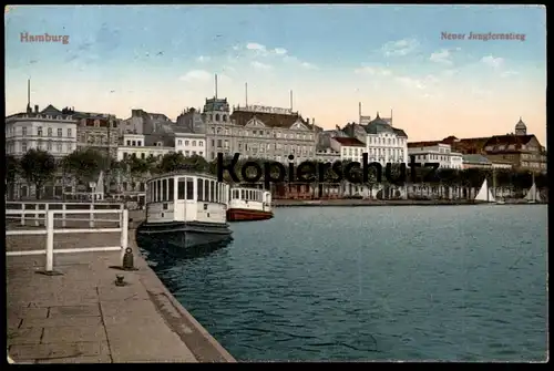 ALTE POSTKARTE HAMBURG NEUER JUNGFERNSTIEG 1927 SCHIFF SCHIFFE VILLEN VILLA Ansichtskarte postcard AK cpa
