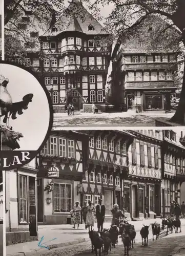 ÄLTERE POSTKARTE SCHÖNES DEUTSCHLAND DIE ALTE KAISERSTADT GOSLAR DIE BURG STADTHAUS SIEMENSHAUS AM CLAUSTOR Ziegen goats