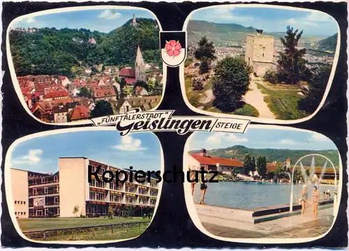 ÄLTERE POSTKARTE FÜNFTÄLERSTADT GEISLINGEN STEIGE SCHWIMMBAD FREIBAD Bad Ansichtskarte AK cpa postcard