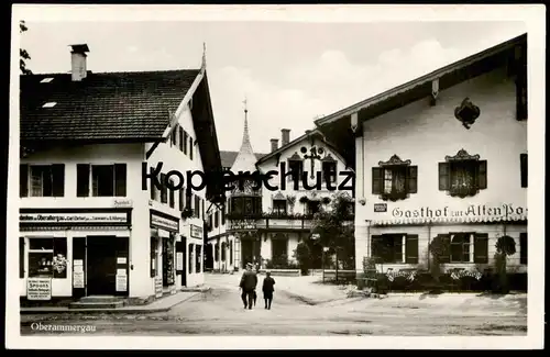 ALTE POSTKARTE OBERAMMERGAU SOUVENIER GESCHÄFT CARL EHRHART JUN. GASTHOF ZUR ALTEN POST cpa postcard AK Ansichtskarte