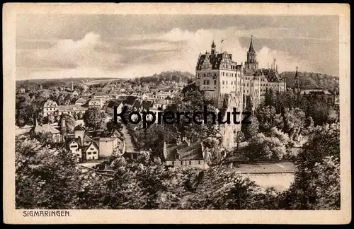 ALTE POSTKARTE SIGMARINGEN PANORAMA SCHLOSS Totalansicht Gesamtansicht cpa postcard AK Ansichtskarte