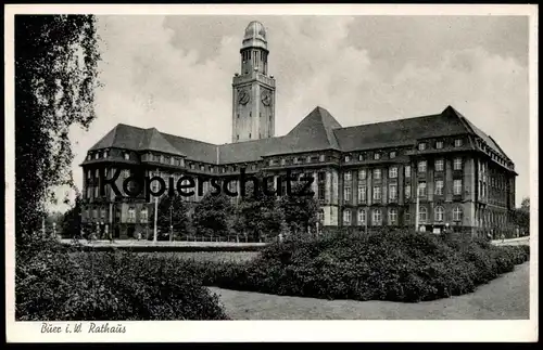 ALTE POSTKARTE BUER IN WESTFALEN RATHAUS 1950 Gelsenkirchen postcard cpa Ak Ansichtskarte