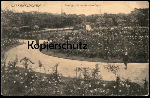 ALTE POSTKARTE GELSENKIRCHEN STADTGARTEN ROSENANLAGEN Rosen Garten Kind enfant child postcard cpa AK Ansichtskarte