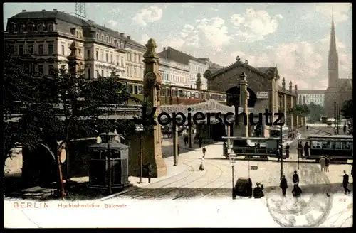 ALTE POSTKARTE BERLIN HOCHBAHNSTATION BÜLOWSTRASSE Strassenbahn tramway tram cpa postcard AK Ansichtskarte