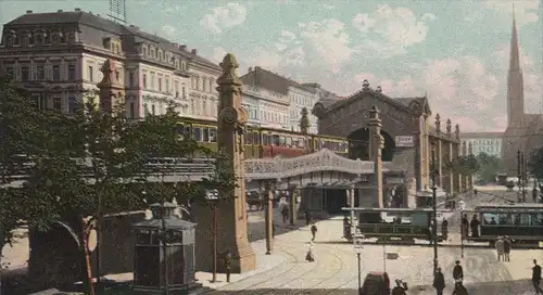ALTE POSTKARTE BERLIN HOCHBAHNSTATION BÜLOWSTRASSE Strassenbahn tramway tram cpa postcard AK Ansichtskarte