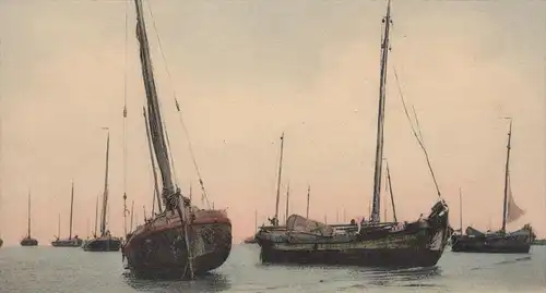 ALTE POSTKARTE NORDERNEY FISCHERFAHRZEUGE Segelboote Fischer pecheur fishing Boote Schiffe Schiff postcard Ansichtskarte