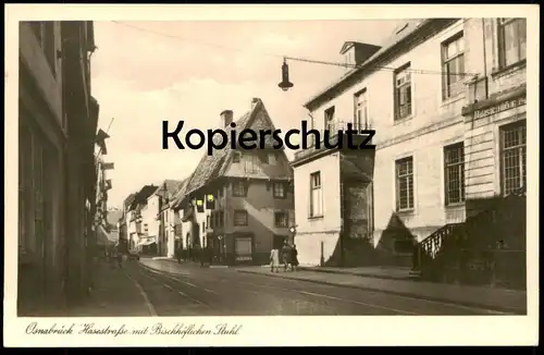ALTE POSTKARTE OSNABRÜCK HASESTRASSE MIT BISCHÖFLICHEN STUHL Flaggen Beflaggung cpa postcard AK Ansichtskarte