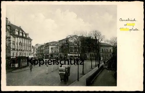 ALTE POSTKARTE OSNABRÜCK A-H-PLATZ Osnabrücker Zeitung Strassenbahn tram tramway postcard AK Ansichtskarte