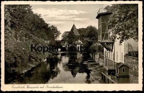 ALTE POSTKARTE OSNABRÜCK HASEPARTIE MIT PERNIKELTURM Pernickelturm cpa postcard AK Ansichtskarte