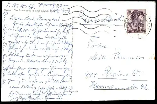 ÄLTERE POSTKARTE MERANO CASTELLI FONTANA E TYROL DIE BRUNNENBURG UND SCHLOSS TIROL Meran Burg cpa postcard Ansichtskarte