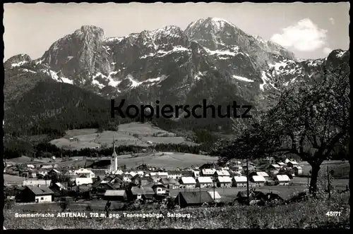 ÄLTERE POSTKARTE SOMMERFRISCHE ABTENAU 712 METER GEGEN TENNENGEBIRGE SALZBURG cpa postcard AK Ansichtskarte