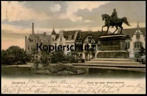ALTE POSTKARTE OSNABRÜCK 1904 PARTIE AM KAISER WILHELM-DENKMAL monument cpa postcard AK Ansichtskarte