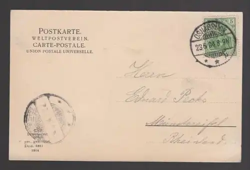 ALTE POSTKARTE OSNABRÜCK 1904 PARTIE AM KAISER WILHELM-DENKMAL monument cpa postcard AK Ansichtskarte