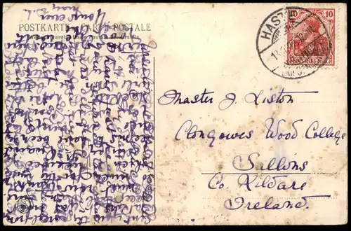 ALTE POSTKARTE ST. ANGELA BEI OSNABRÜCK PARKPARTIE MIT NETTE Park parc cpa postcard AK Ansichtskarte